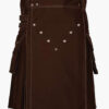 mens brown victory utility kilt with studs f