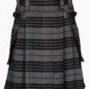 Grey Watch Tartan Utility Kilt with Leather Straps F