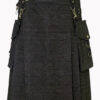 Mens Black Denim Kilt with Pockets F