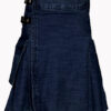 Mens Indigo Denim Kilt with Pockets F
