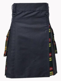 Black and Bachnan Tartan Hybrid Kilt f