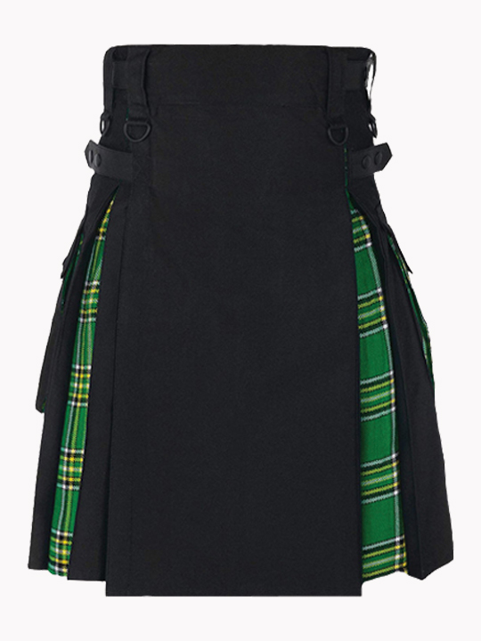Black and Irish Green Hybrid Kilt F