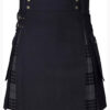Black and Night Watch Tartan Hybrid Kilt F