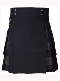 Lautreamont Black and Night Watch Hybrid Kilt 3 Black and Night Watch Tartan Hybrid Kilt F
