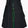 Black and green laces hybrid kilt f