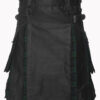 Black with Black Watch Tartan Hybrid Kilt F