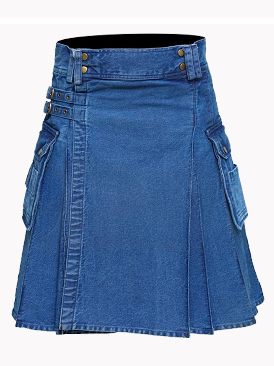 Dark Blue Denim Kilt. F