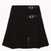 Women Black Tartan Kilt F 1