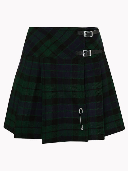 Women Black Watch Tartan Mini Kilt F 1