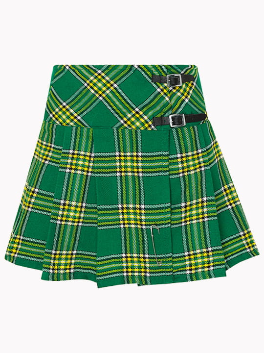 Women Irish Green Tartan Skirt F 1