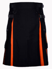Black and Orange Utility Kilt 3 black and orang utility kilt f