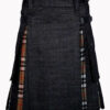 black denim and camel thomson hybrid kilt f
