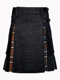black denim and camel thomson hybrid kilt f