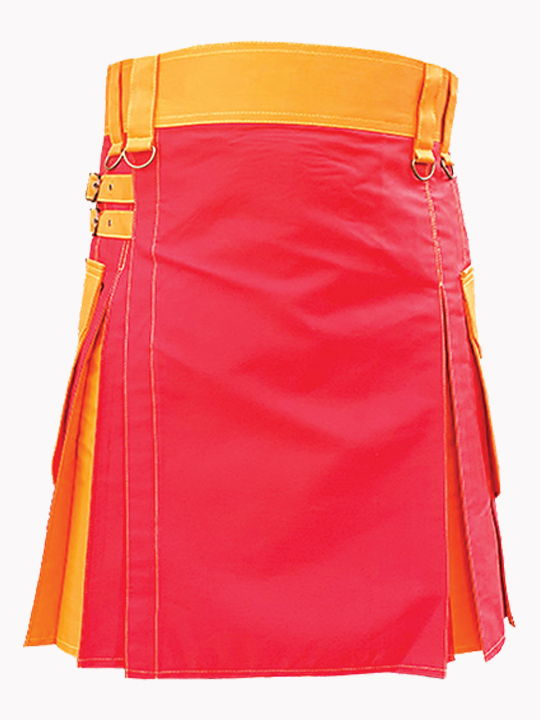 Red and Orange utility Kilt f