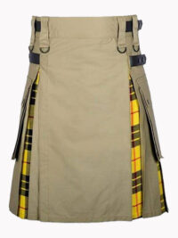 Khaki and Macleod of Lewis Tartan Hybrid Kilt 3 kahaki and macleod of lewis hybrid kilt F