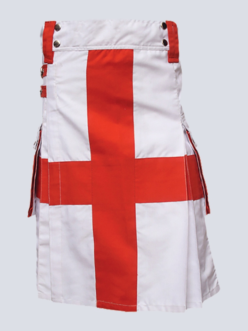 ENGLISH FLAG UTILITY KILT WITH SIDE BUCKLES