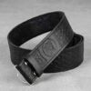 Celtic Embossed Leather Kilt Belt Front