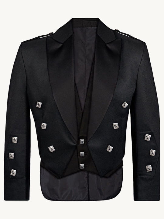 Black Prince Charlie KIlt Jacket F 1
