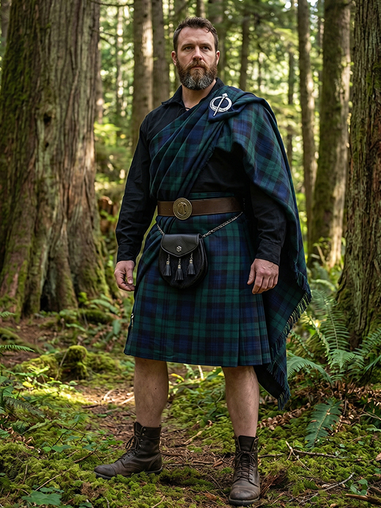 Black Watch Tartan Great Kilt Front
