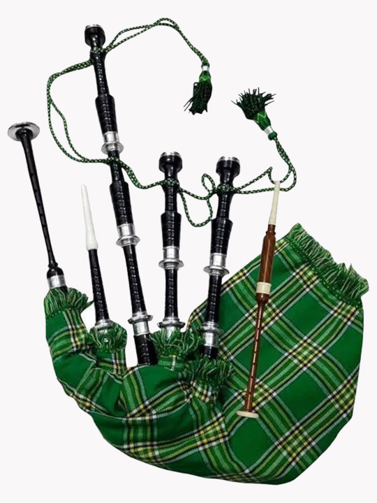 Irish Green Tartan Bagpipes