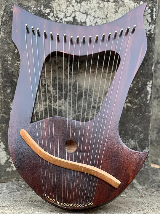 Lyre Harp 18 Strings Handmade Wooden Lyre Harp front