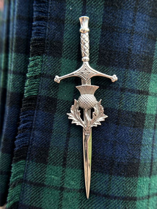 Scottish Thistle Claymore Sword Kilt Pin C