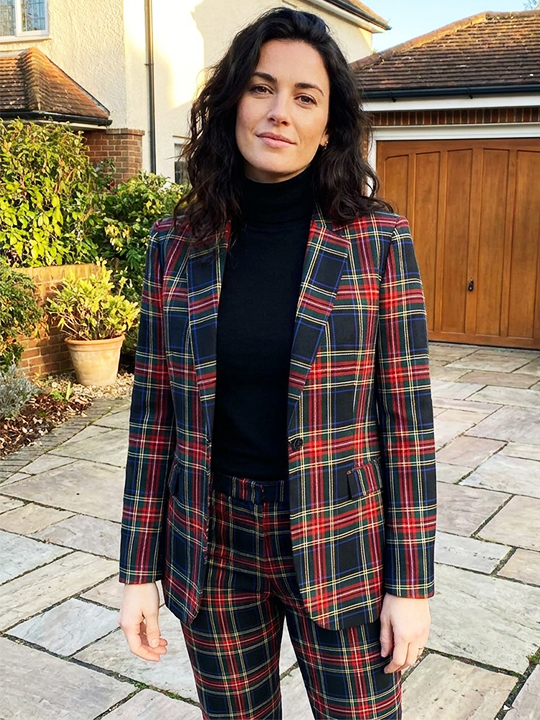 Women Black Stewart tartan Suite c