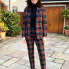 Women Black Stewart tartan Suite f