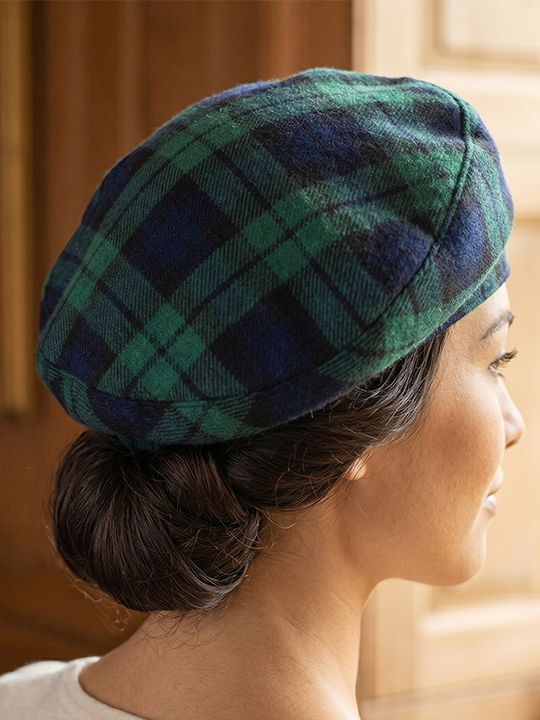 Women Black Watch Tartan Cap B