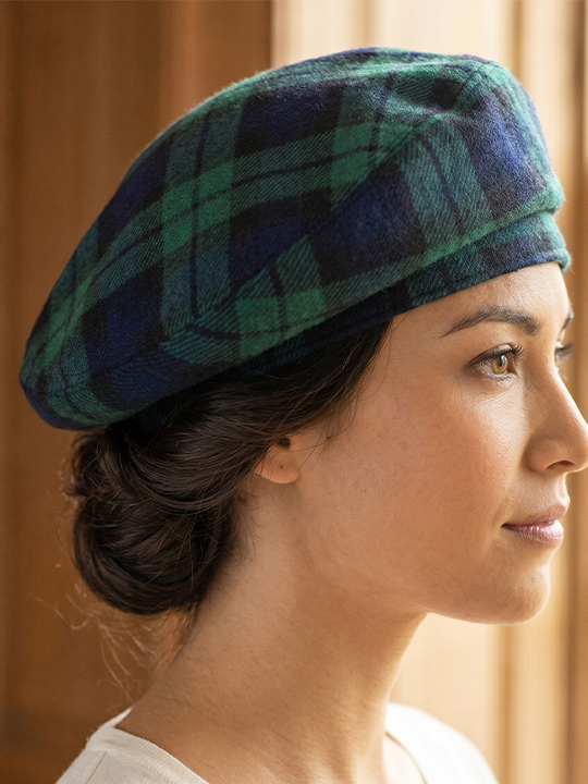 Women Black Watch Tartan Cap S