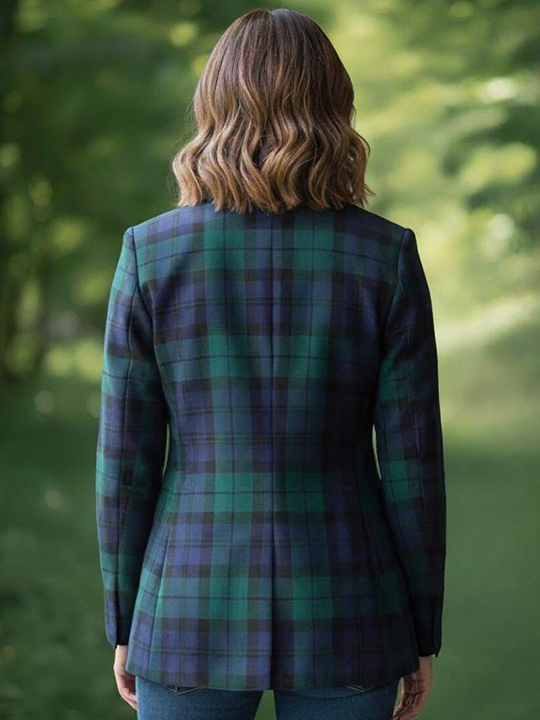Women Black watch Tartan Jacket B