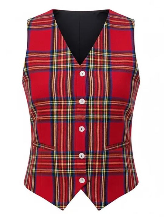 Women Royal Stewart Tartan Vest fs